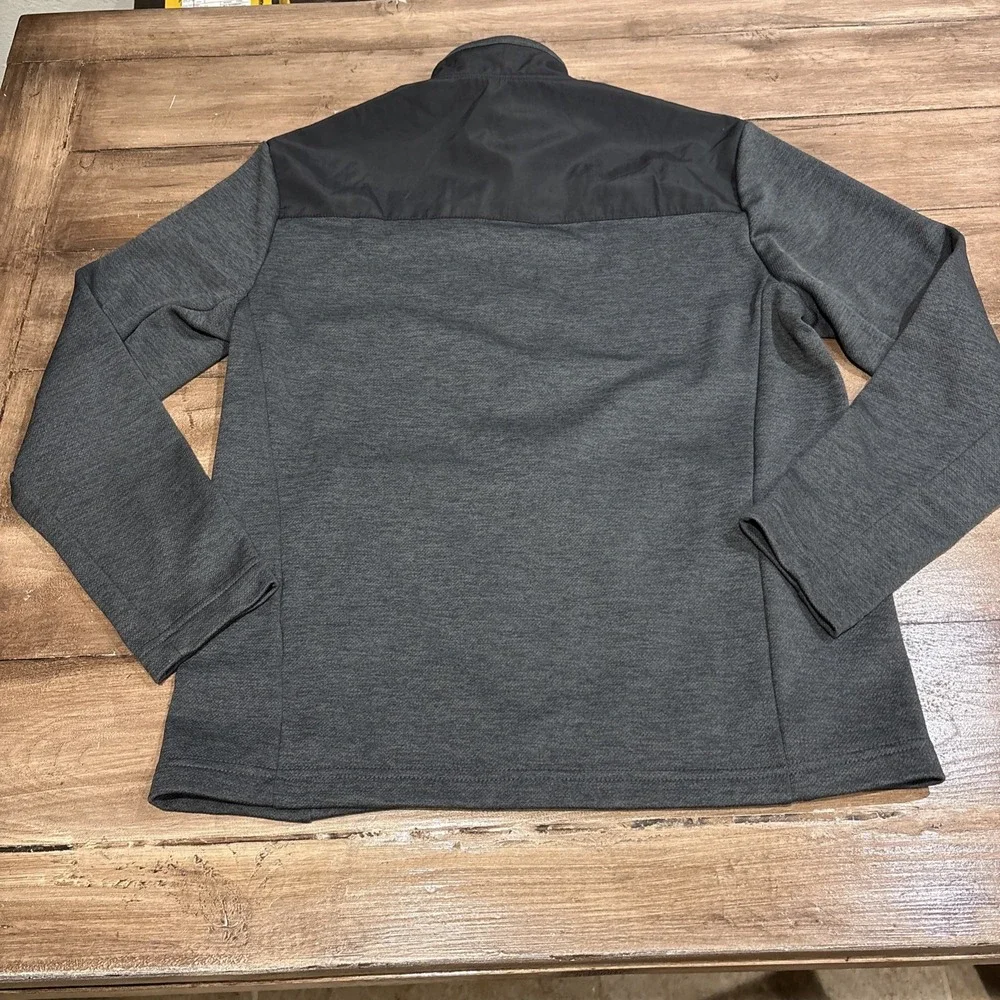 Orvis Jacket Mens Medium Gray Full Zip Mock Neck Pockets Outdoor Hiking